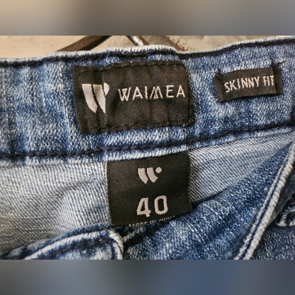 Waimea Men's Distressed Slimmer Fif Blue Jeans Size 40/32 . - Picture 8 of 12